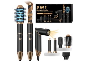 5-in-1 Heteluchtborstel Styler - Zwart, 46% Korting