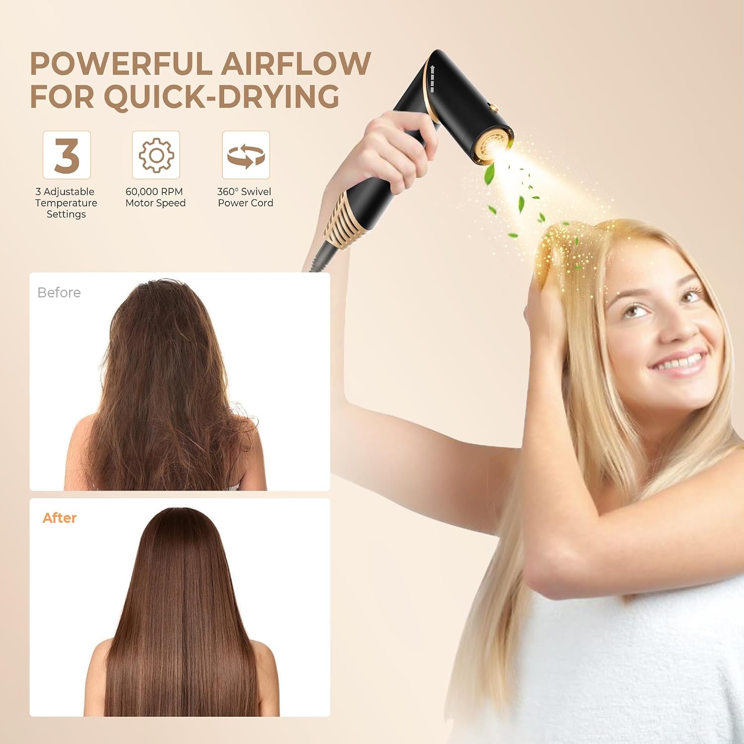 5-in-1 Heteluchtborstel Styler - Zwart, 46% Korting