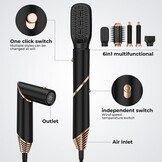 5-in-1 Heteluchtborstel Styler - Zwart, 46% Korting