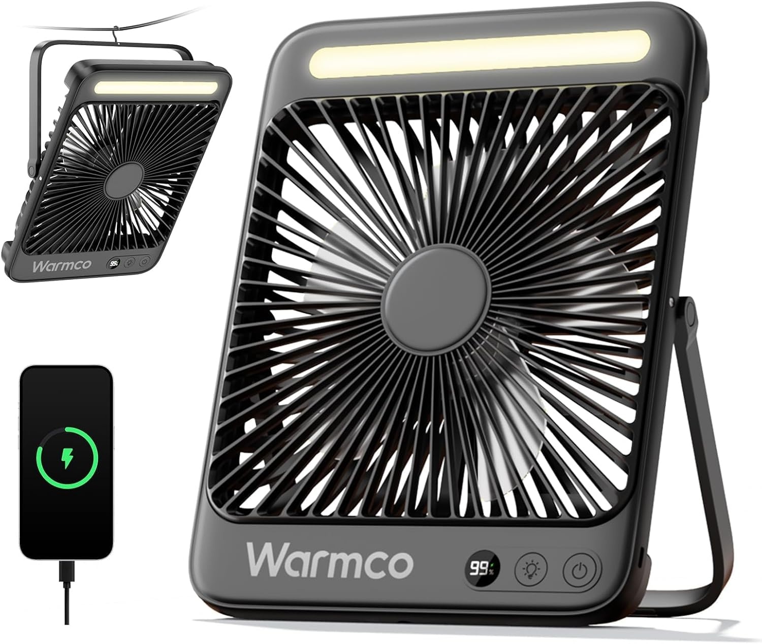 Draagbare Camping Ventilator 20000mAh met LED - 34% Korting!