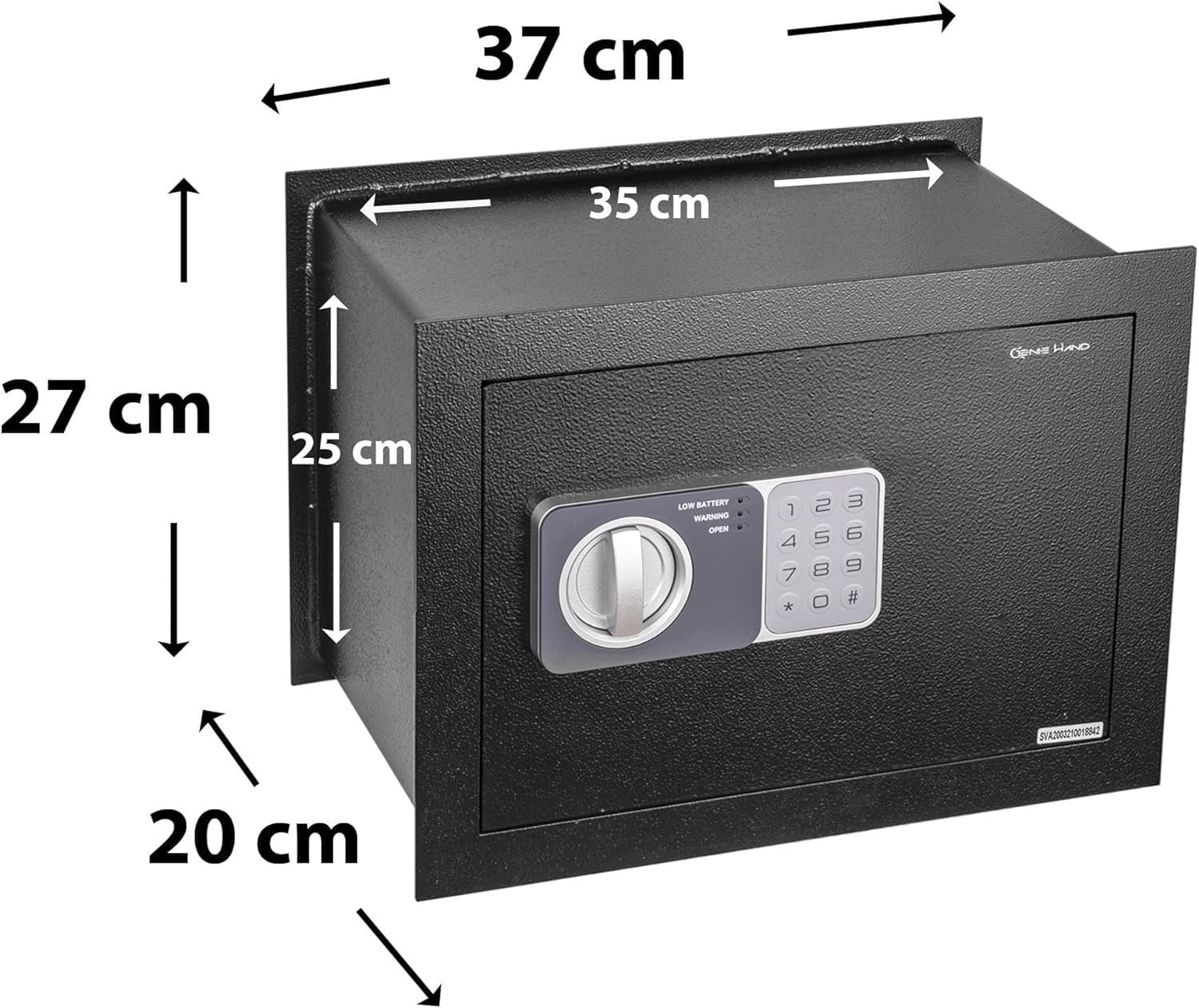 Elektronische Wandkluis Zwart Medium - B-Klasse Slot & Noodsleutel (61% Korting)