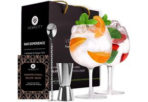Gin Tonic Glazenset 2 stuks Handgemaakt 700ml met Accessoires (44% Korting)