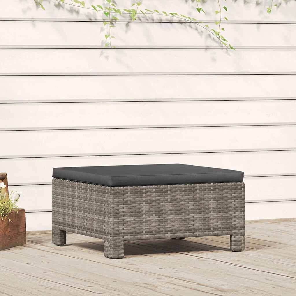 Voetensteun Poly Rattan Grijs - 34% Korting