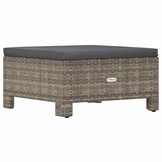 Voetensteun Poly Rattan Grijs - 34% Korting