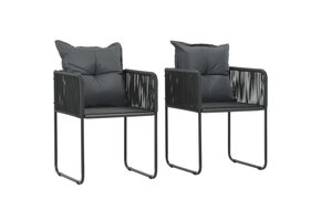 vidaXL Tuinstoelen 2 st Poly Rattan Zwart - 47% Korting