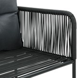 VidaXL Tuinstoelen Set met Kussens - Poly Rattan Zwart (35% Korting)