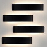 4x Zwarte Wandlamp Binnen 18W Dimmbaar - 3000-6500K - 2160LM