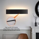 4x Zwarte Wandlamp Binnen 18W Dimmbaar - 3000-6500K - 2160LM