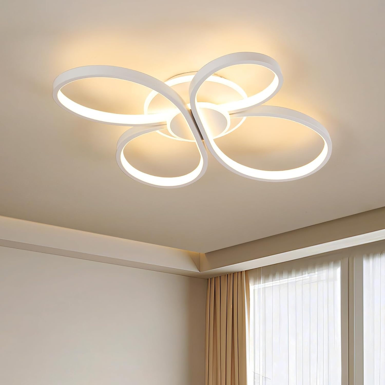 Dimbare LED Plafondlamp Bloemendesign 42W met Afstandsbediening - 34% Korting