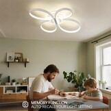 Dimbare LED Plafondlamp Bloemendesign 42W met Afstandsbediening - 34% Korting