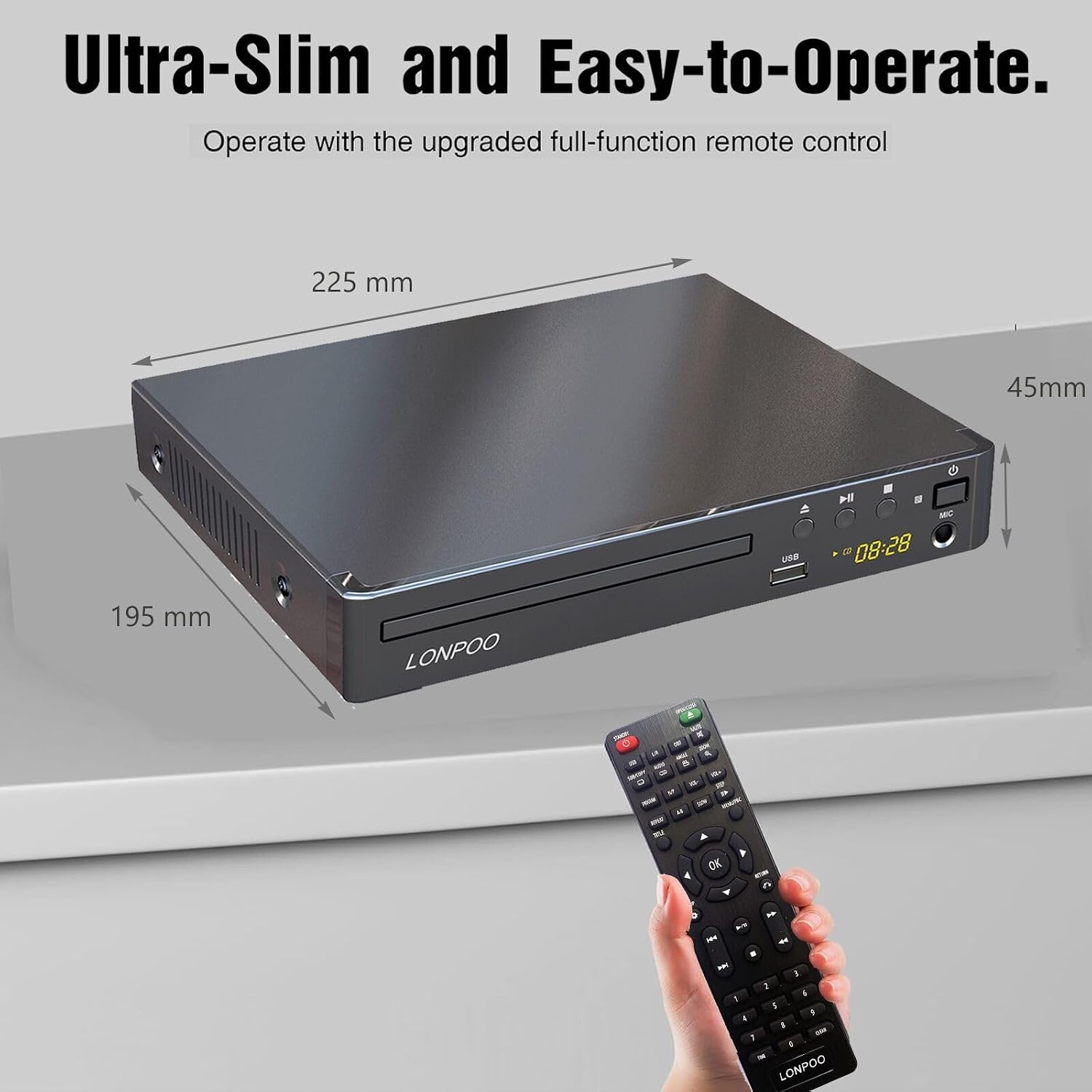 Regiovrije DVD-speler: CD, 1080p, HDMI & USB - 34% Korting