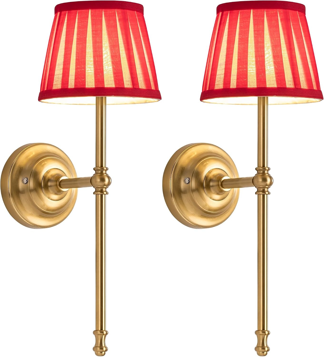 Draadloze Wandlampen Goud/Beige (Set van 2) - 3 Kleuren, Dimbaar
