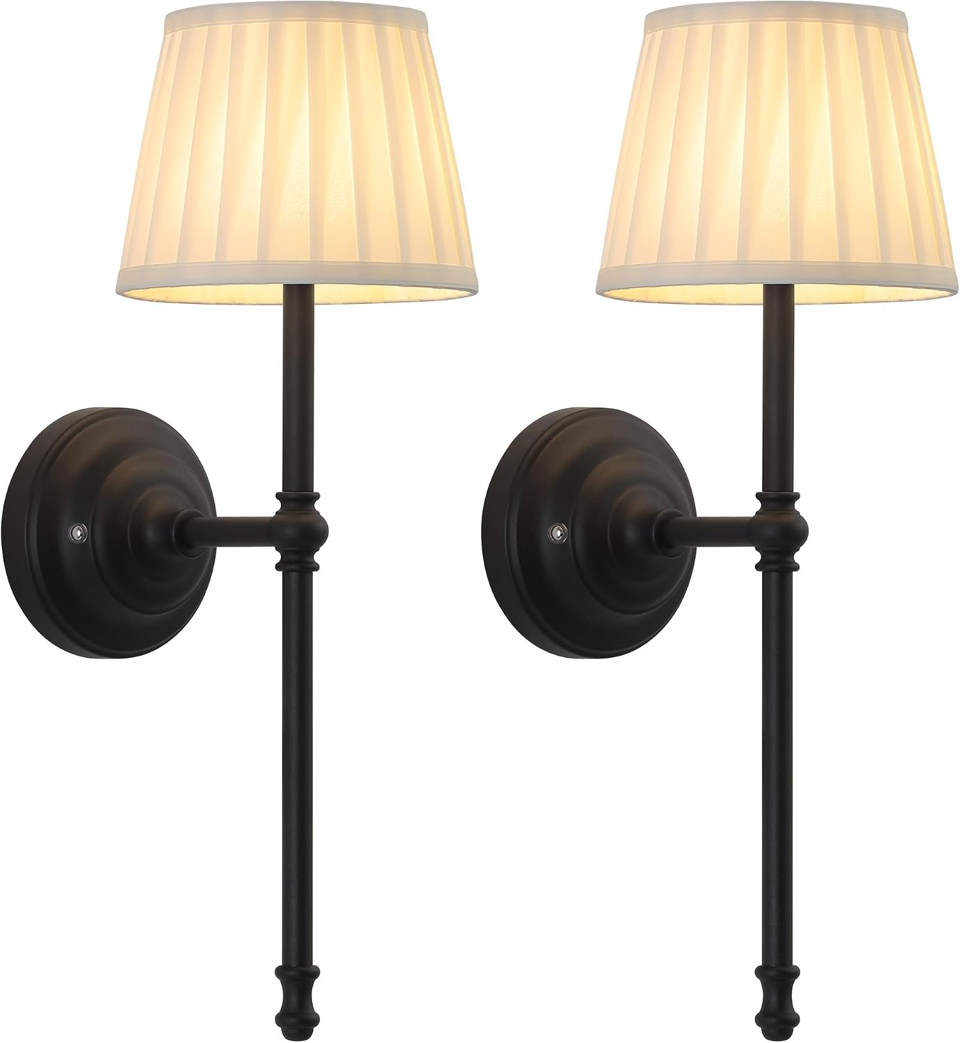 Draadloze Wandlampen Goud/Beige (Set van 2) - 3 Kleuren, Dimbaar
