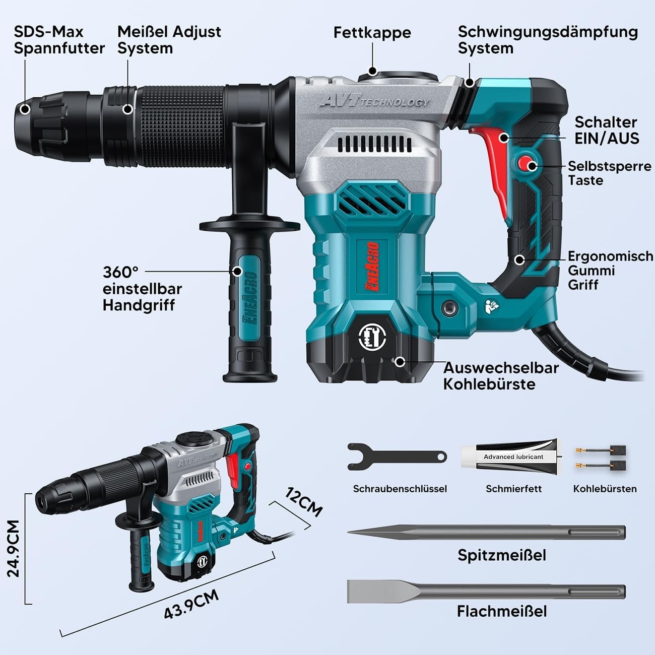 Sloophamer 1300W 20J - Ideaal voor Beton & Sloopwerk