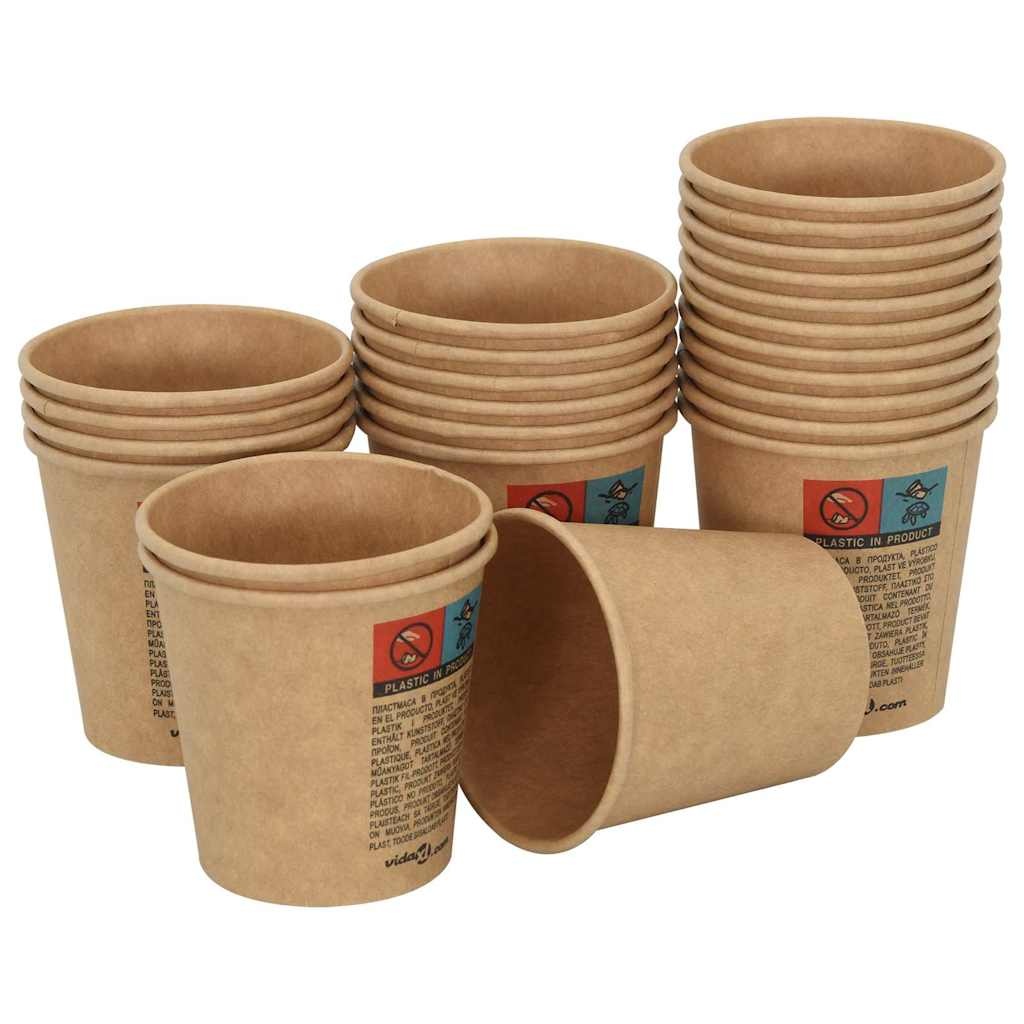 VidaXL Papieren Koffiebekers 1000 Stuks Bruin - 100ml - 55% Korting