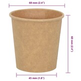 VidaXL Papieren Koffiebekers 1000 Stuks Bruin - 100ml - 55% Korting