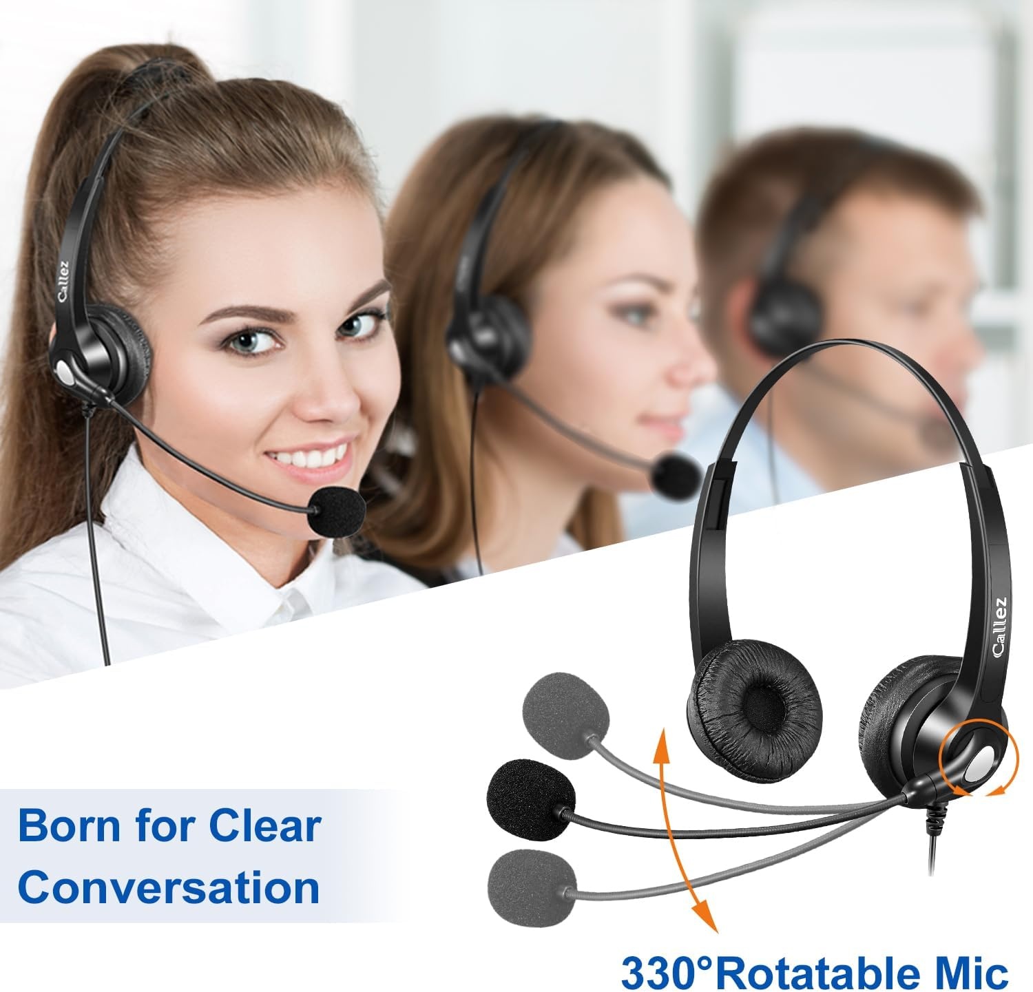 Callez RJ45 Headset met Ruisonderdrukking & Quick Disconnect - 59% Korting