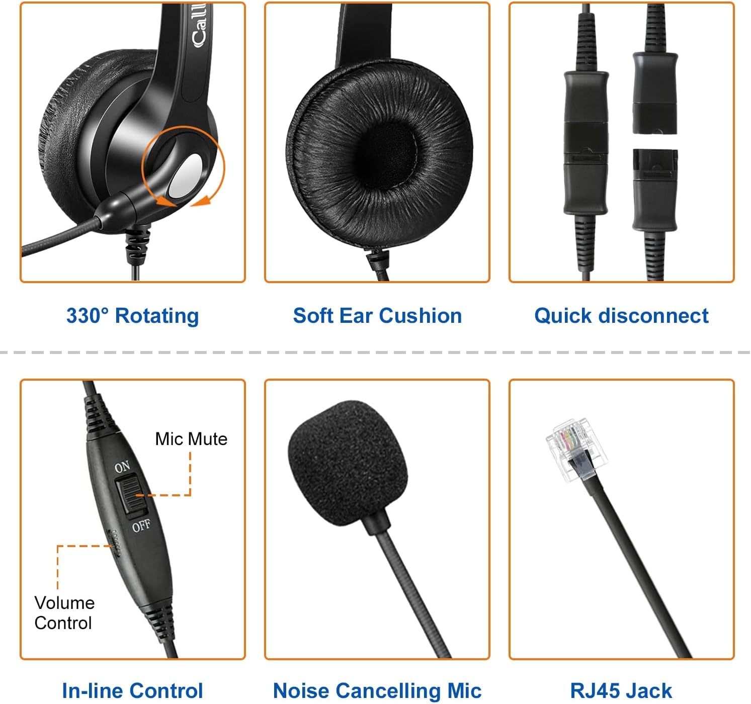 Callez RJ45 Headset met Ruisonderdrukking & Quick Disconnect - 59% Korting