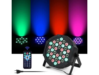 LED Par Spotlight 36 LED 72W discolicht partylicht RGB DMX512 met afstandsbediening, podiumlicht 7 lichtmodi DJ licht voor party bar stage festival show - Maat 1 STK