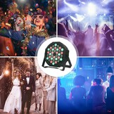 LED Par Spotlight 36 LED 72W discolicht partylicht RGB DMX512 met afstandsbediening, podiumlicht 7 lichtmodi DJ licht voor party bar stage festival show - Maat 1 STK