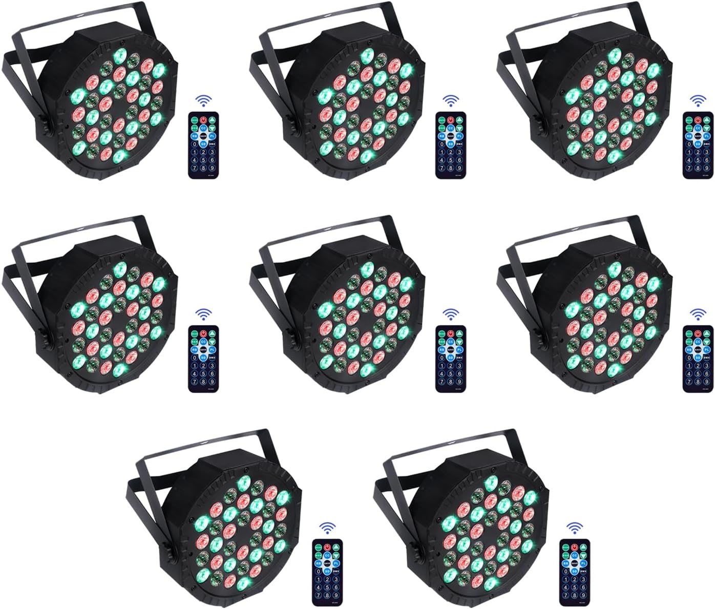 LED Par Spotlight 36 LED 72W discolicht partylicht RGB DMX512 met afstandsbediening, podiumlicht 7 lichtmodi DJ licht voor party bar stage festival show - Maat 1 STK