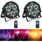 LED Par Spotlight 36 LED 72W discolicht partylicht RGB DMX512 met afstandsbediening, podiumlicht 7 lichtmodi DJ licht voor party bar stage festival show - Maat 1 STK