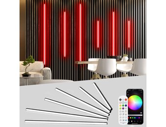 Lichaser RGB LED-strips voor akoestische panelen - Zwart - Set van 6 (2x40, 2x60, 2x90 cm)