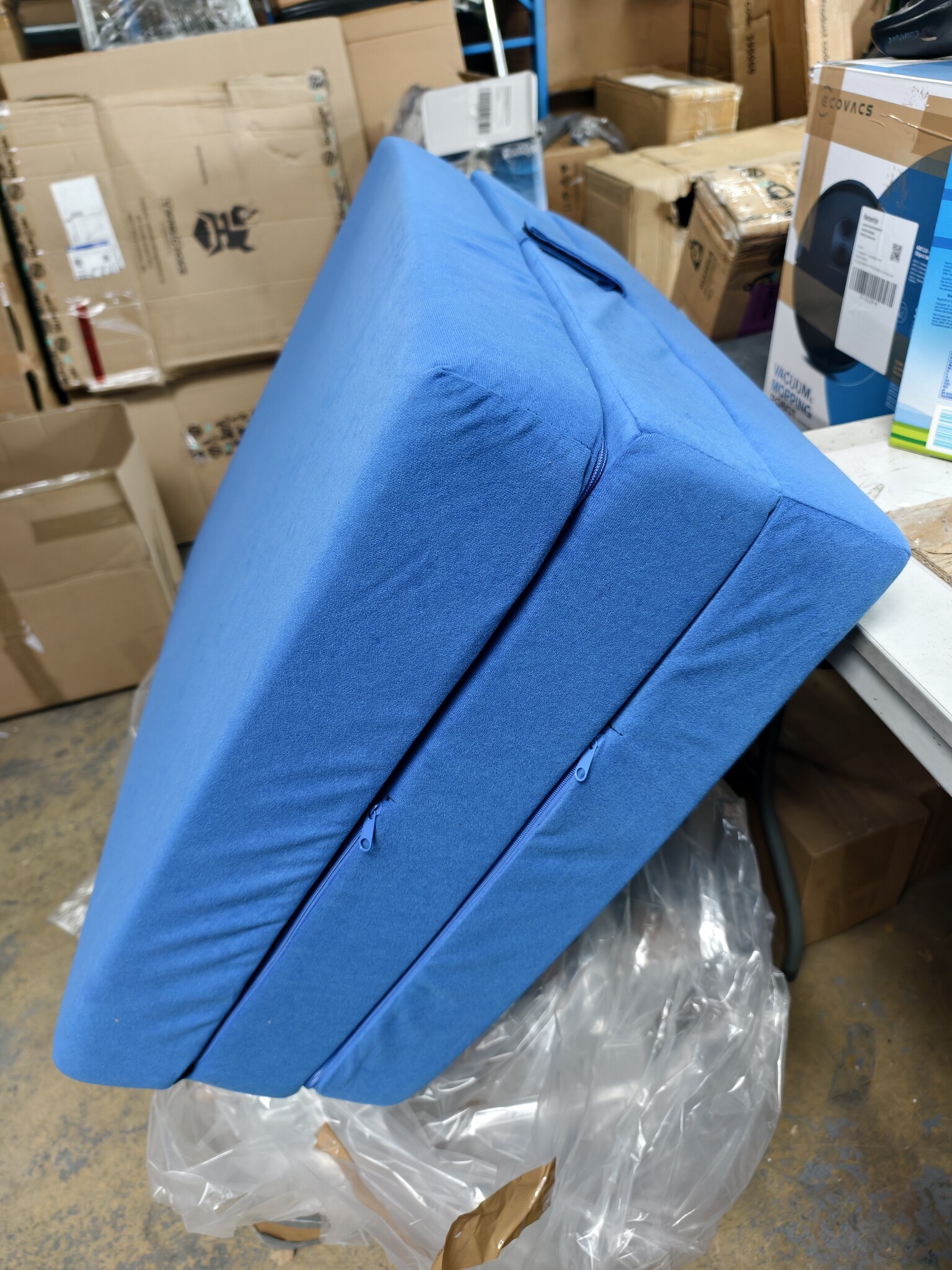 Logeermatras - camping matras - reismatras - opvouwbaar matras - 80 x 200 x 10 - blauw