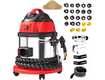 Walnoot Blaster,HTS558 Walnootzand DE-koolstofreiniger,Auto-walnootreiniger,1200W Motor Koolstofafzetting Inlaatspruitstuk & Uitlaatklepreiniger met 23 adapters, 2 kg walnootzand, 110V/220V