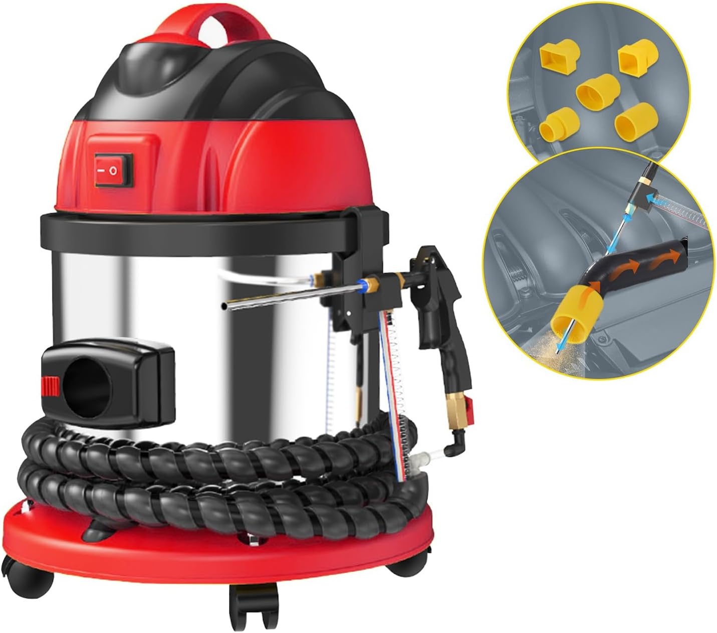 Walnoot Blaster,HTS558 Walnootzand DE-koolstofreiniger,Auto-walnootreiniger,1200W Motor Koolstofafzetting Inlaatspruitstuk & Uitlaatklepreiniger met 23 adapters, 2 kg walnootzand, 110V/220V