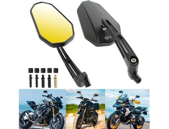 DREAMIZER E24 E-Mark Motorcycle Mirror, 8mm 10mm Motorcycle Side Mirror Compatible with Z900 Z1000 Z800 Z650 Z750 Z300 Z250 Z125 ER6N XJ6, MT03 MT09 MT10 MT07, ATV Quad Scooter ATV Quad Scooter ATV V Touring Chopper
