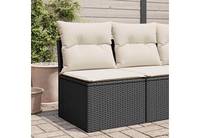 VidaXL Tuinstoel Poly Rattan Zwart met Kussens - 40% Korting