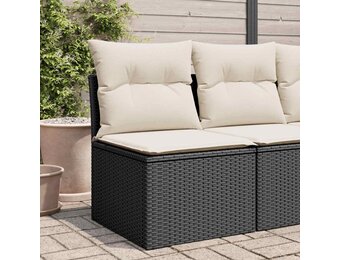 VidaXL Tuinstoel Poly Rattan Zwart met Kussens - 46% Korting