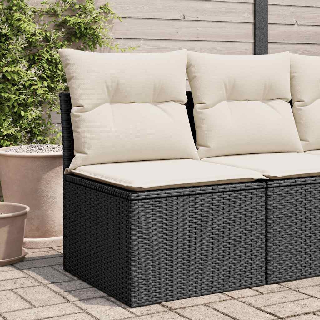 VidaXL Tuinstoel Poly Rattan Zwart met Kussens - 46% Korting