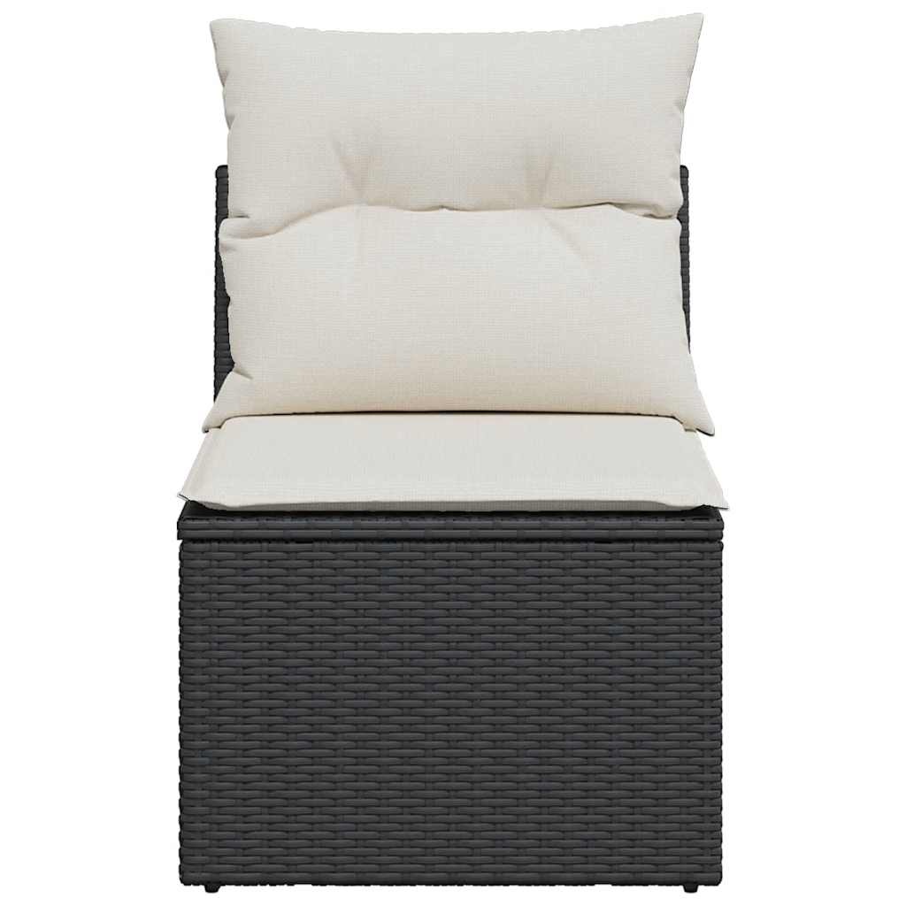 VidaXL Tuinstoel Poly Rattan Zwart met Kussens - 46% Korting
