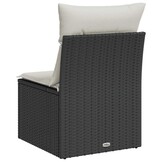 VidaXL Tuinstoel Poly Rattan Zwart met Kussens - 46% Korting