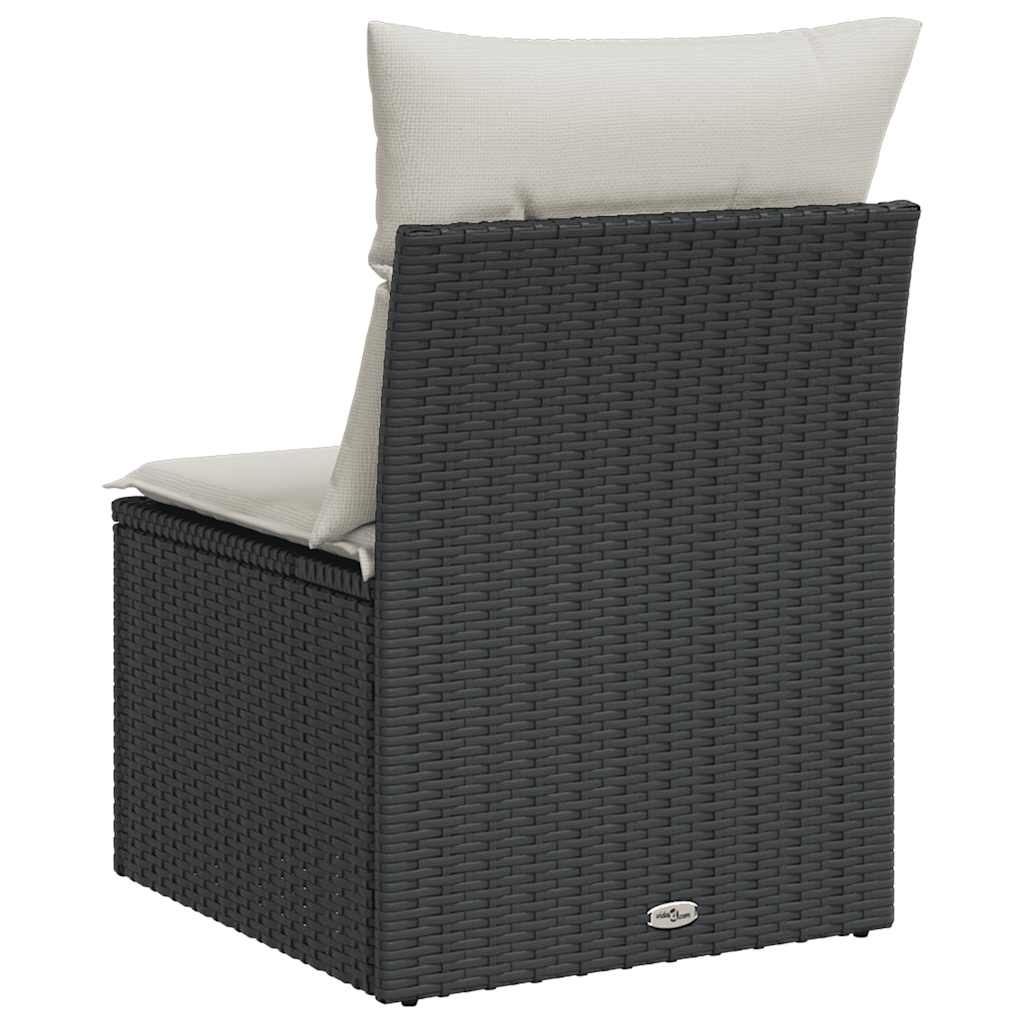 VidaXL Tuinstoel Poly Rattan Zwart met Kussens - 46% Korting