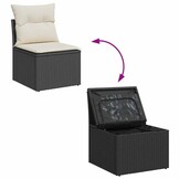 VidaXL Tuinstoel Poly Rattan Zwart met Kussens - 46% Korting