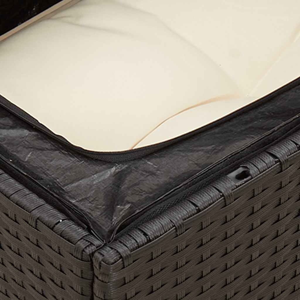 VidaXL Tuinstoel Poly Rattan Zwart met Kussens - 46% Korting