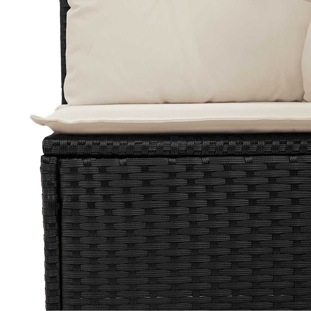 VidaXL Tuinstoel Poly Rattan Zwart met Kussens - 46% Korting