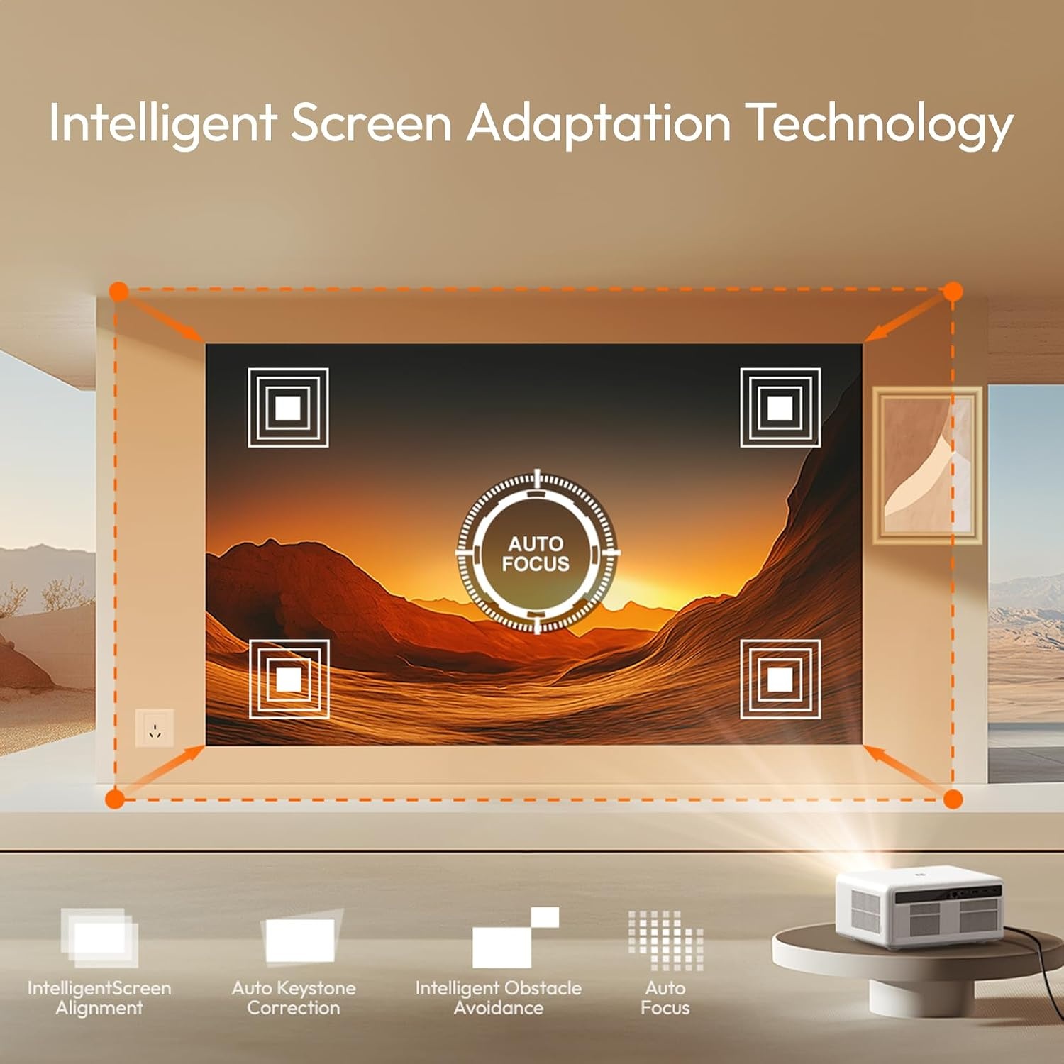 BYINTEK U14 4K Home Cinema, 30,000 Lumens Full HD WiFi6 BT 5.0 Mini Projector, 1980 x 1020p, Autofocus, Fully Sealed, Dustproof, Automatic Obstruction, 450 Inch Projector