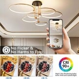 5-Rings Gouden LED Plafondlamp met Afstandsbediening - 47% Korting