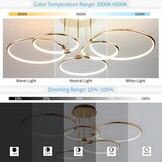 5-Rings Gouden LED Plafondlamp met Afstandsbediening - 47% Korting