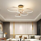 5-Rings Gouden LED Plafondlamp met Afstandsbediening - 47% Korting