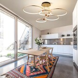 5-Rings Gouden LED Plafondlamp met Afstandsbediening - 47% Korting