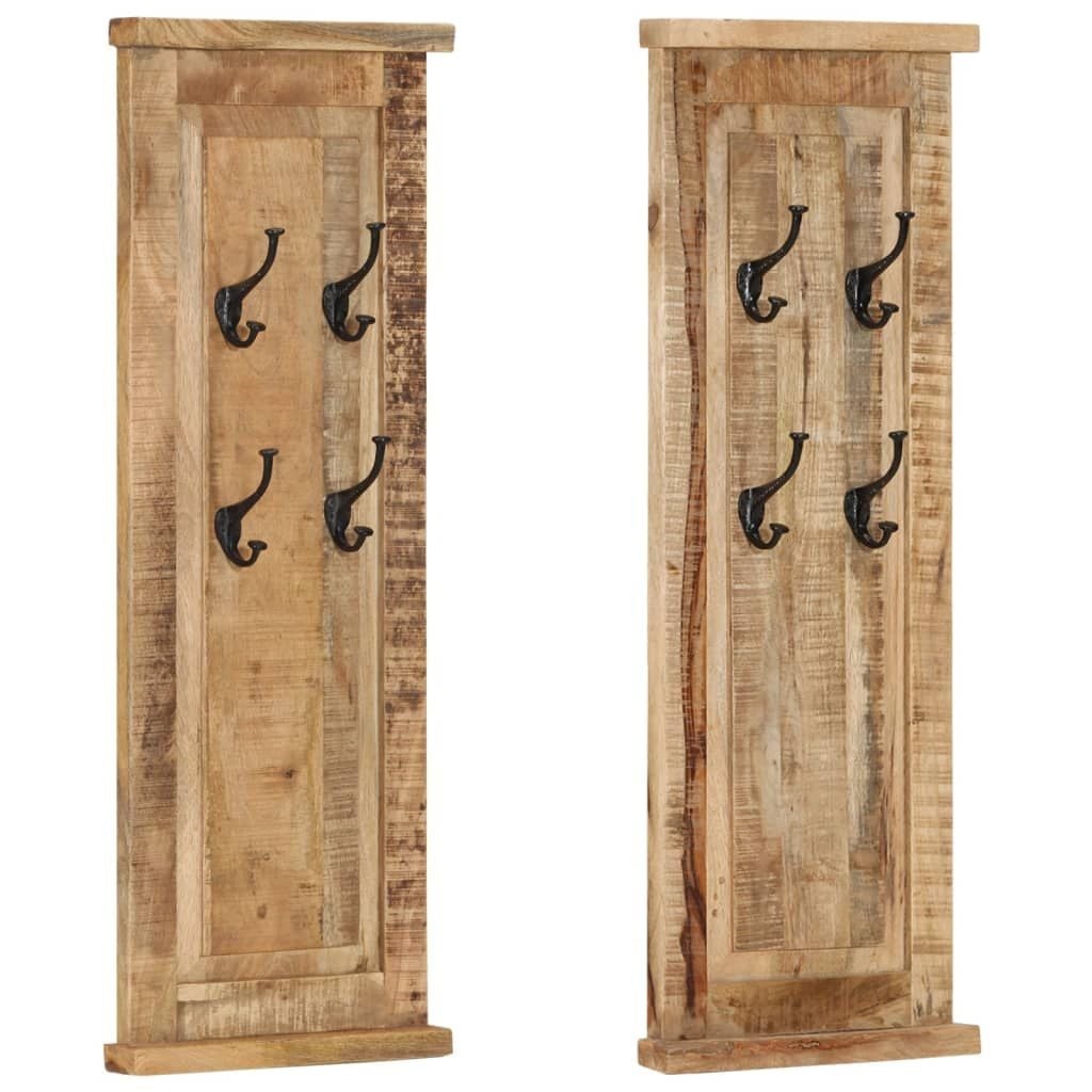 vidaXL Kapstokken Massief Mangohout (2 stuks) - 52% Korting