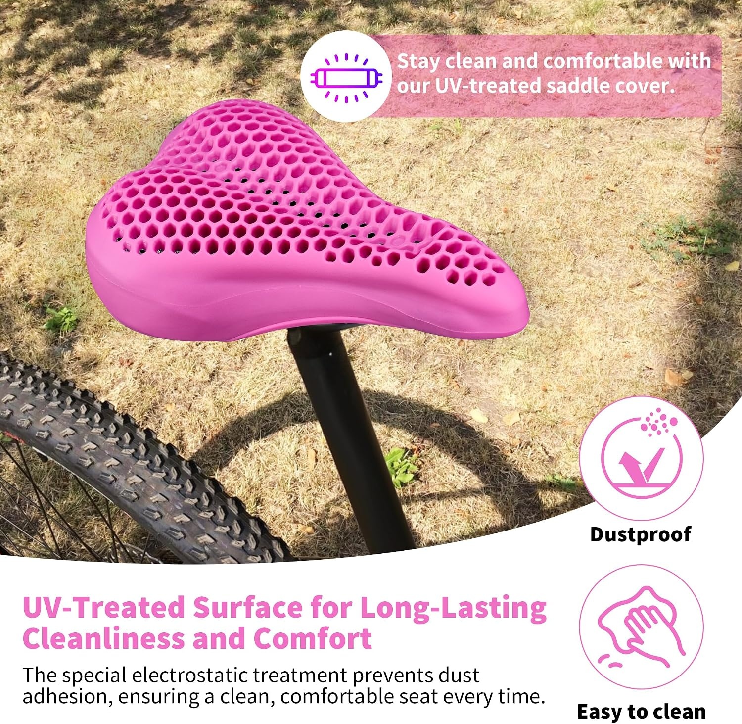 Roze Gel Fietszadelhoes 28x18 cm | Schokabsorberend & Drukverlagend | 57% Korting
