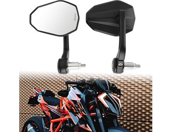 DREAMIZER Motorcycle Mirrors E-approved Universal, 360° Adjustable Motorcycle Rearview Mirrors 7/8" 22mm Handlebar Mirrors Compatible with Honda Kawasaki Suzuki Yamaha Cruiser Scooter Moped ATV