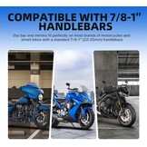 DREAMIZER Motorcycle Mirrors E-approved Universal, 360° Adjustable Motorcycle Rearview Mirrors 7/8" 22mm Handlebar Mirrors Compatible with Honda Kawasaki Suzuki Yamaha Cruiser Scooter Moped ATV