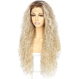 Krullende Blond Lace Front Pruik - Hittebestendig Synthetisch, 57% Korting